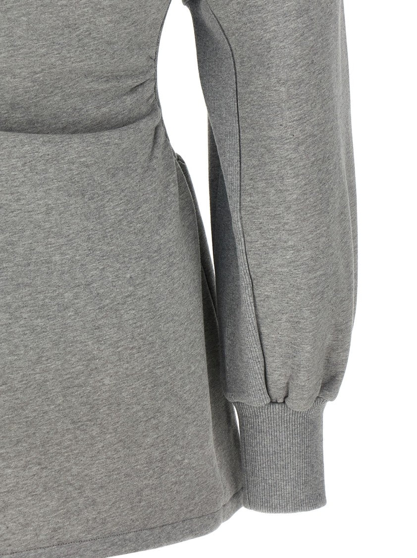 The Attico V-Neck Fleece Mini Dress