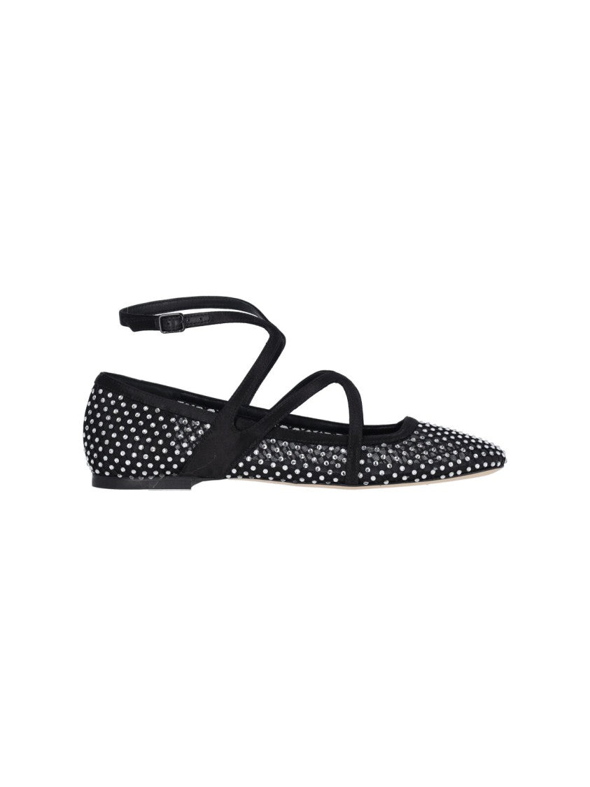 Jimmy Choo "Astoria" Ballerinas With Strass – Black