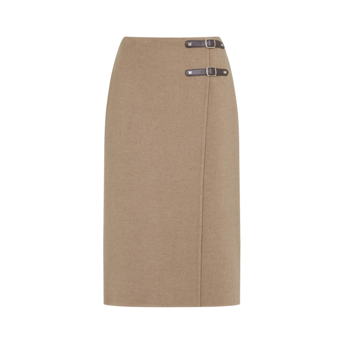 Max Mara Curzio Beige Camel Wool Midi Skirt