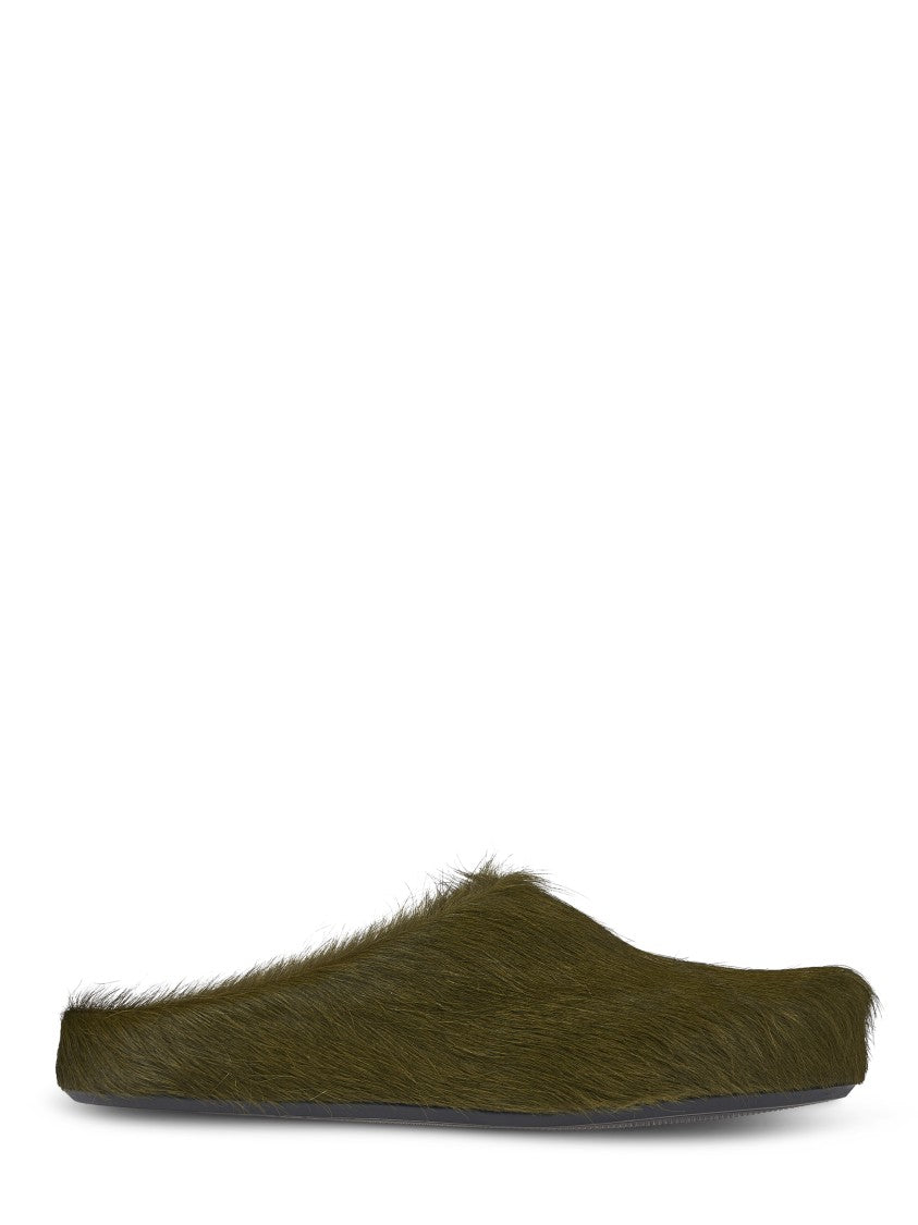 Marni Textured Slip-On Mules In Calf Hair
