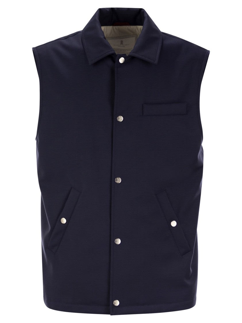 Brunello Cucinelli Sleeveless Jacket In Virgin Wool
