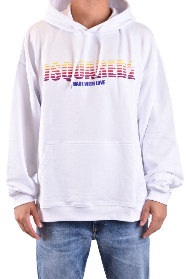 Dsquared2 Casual Cotton Hoodie With Bold Logo And Relaxed Fit
