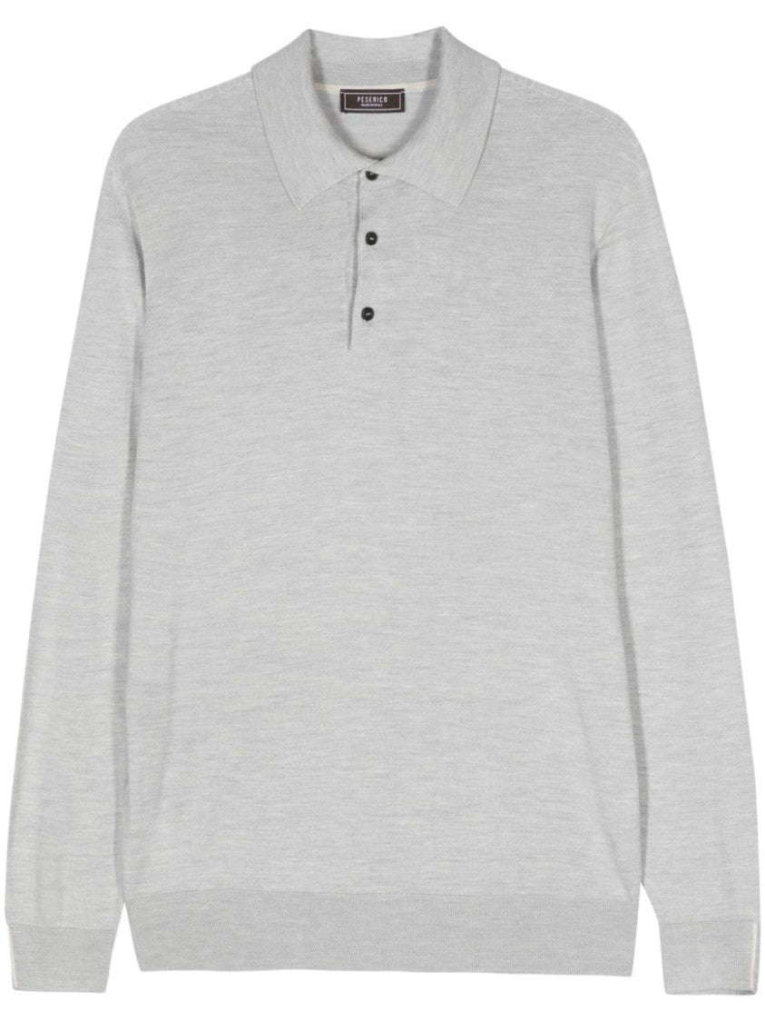 Peserico Mélange Longsleeved Polo Shirt