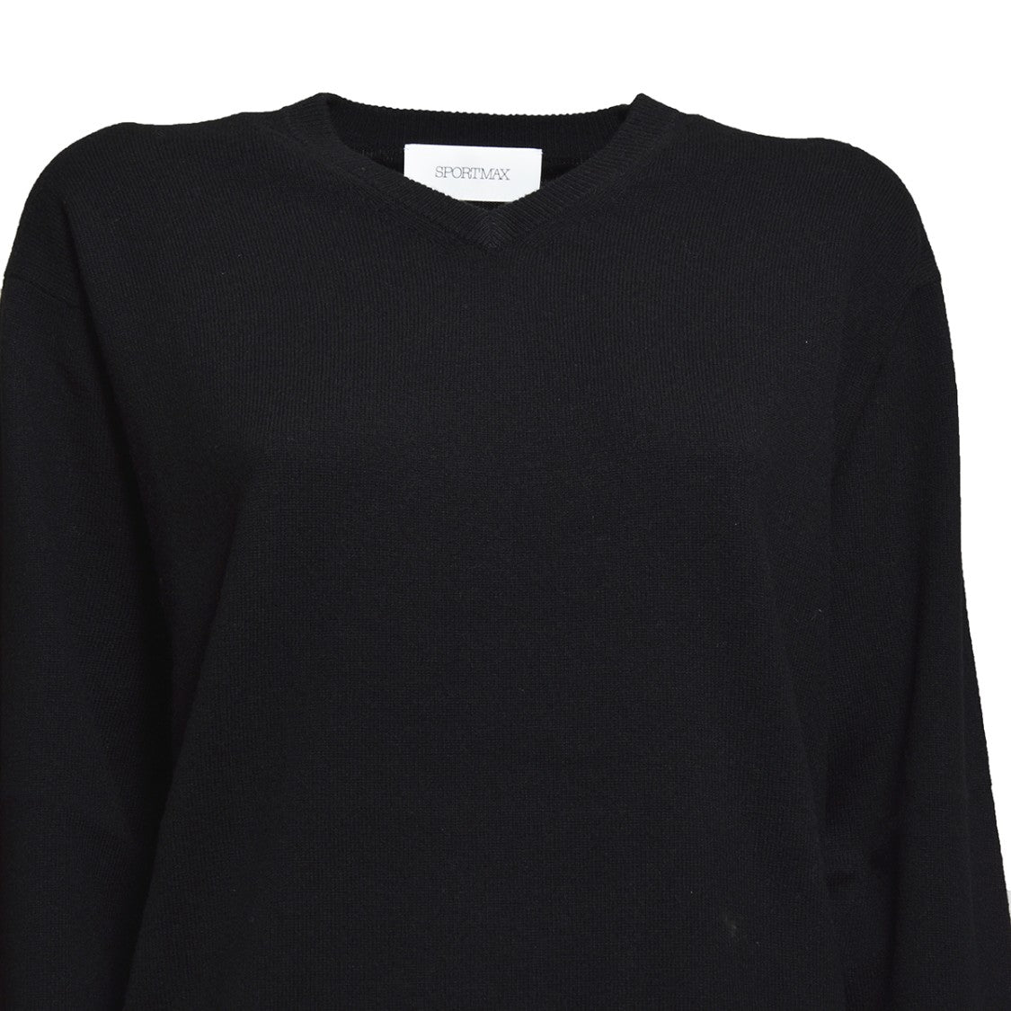 Sportmax Harald V-Neck Sweater In Black Wool