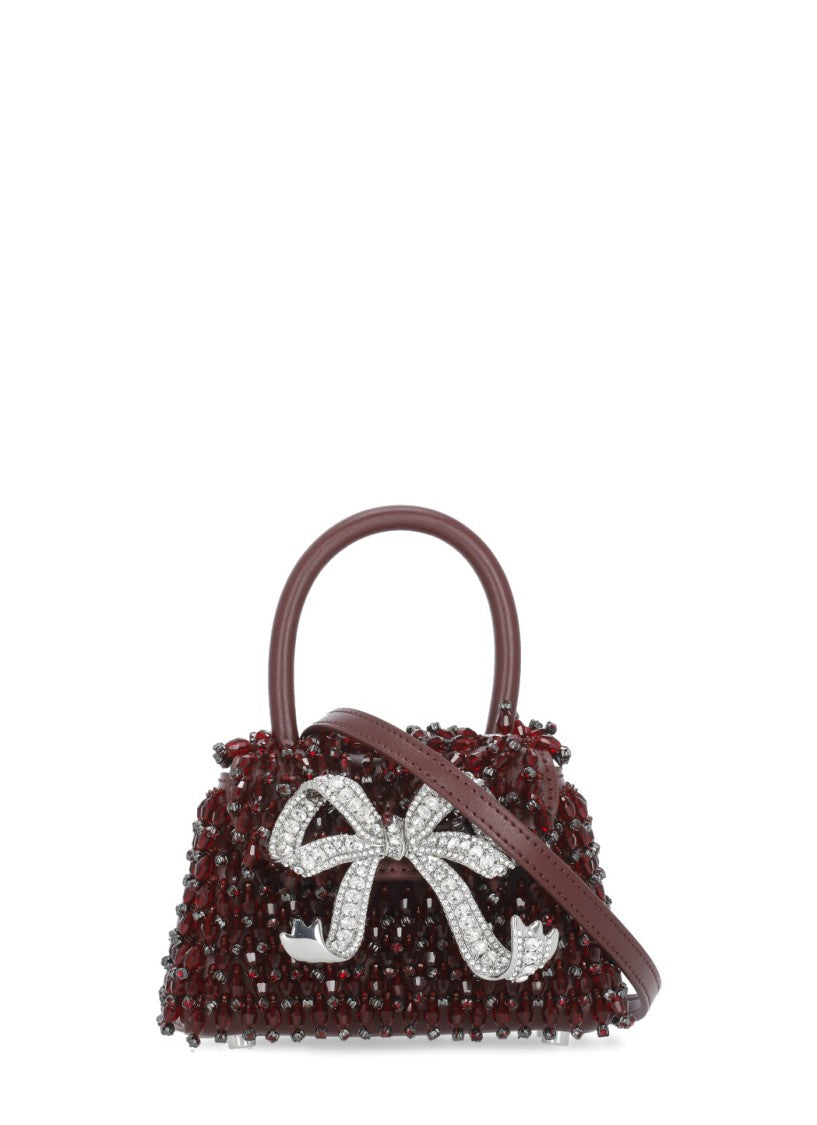 Self-Portrait Embellished Micro Bow Bag