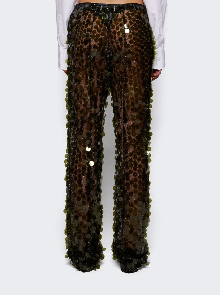 Coperni Sequins Flared Trouser Green