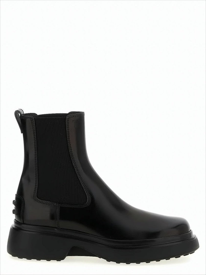 Tod's Black Calf Leather Boots