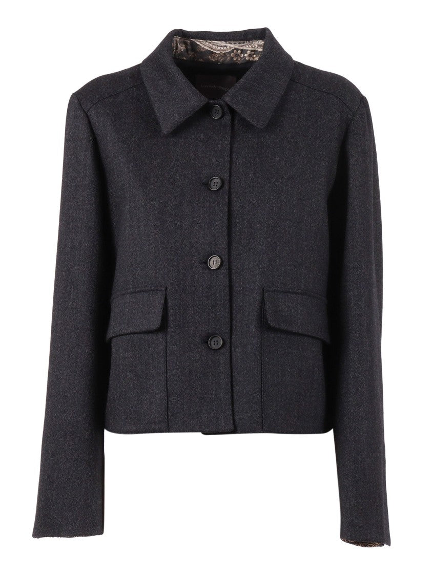 Lorena Antoniazzi Structured Cropped Coat With Classic Collar
