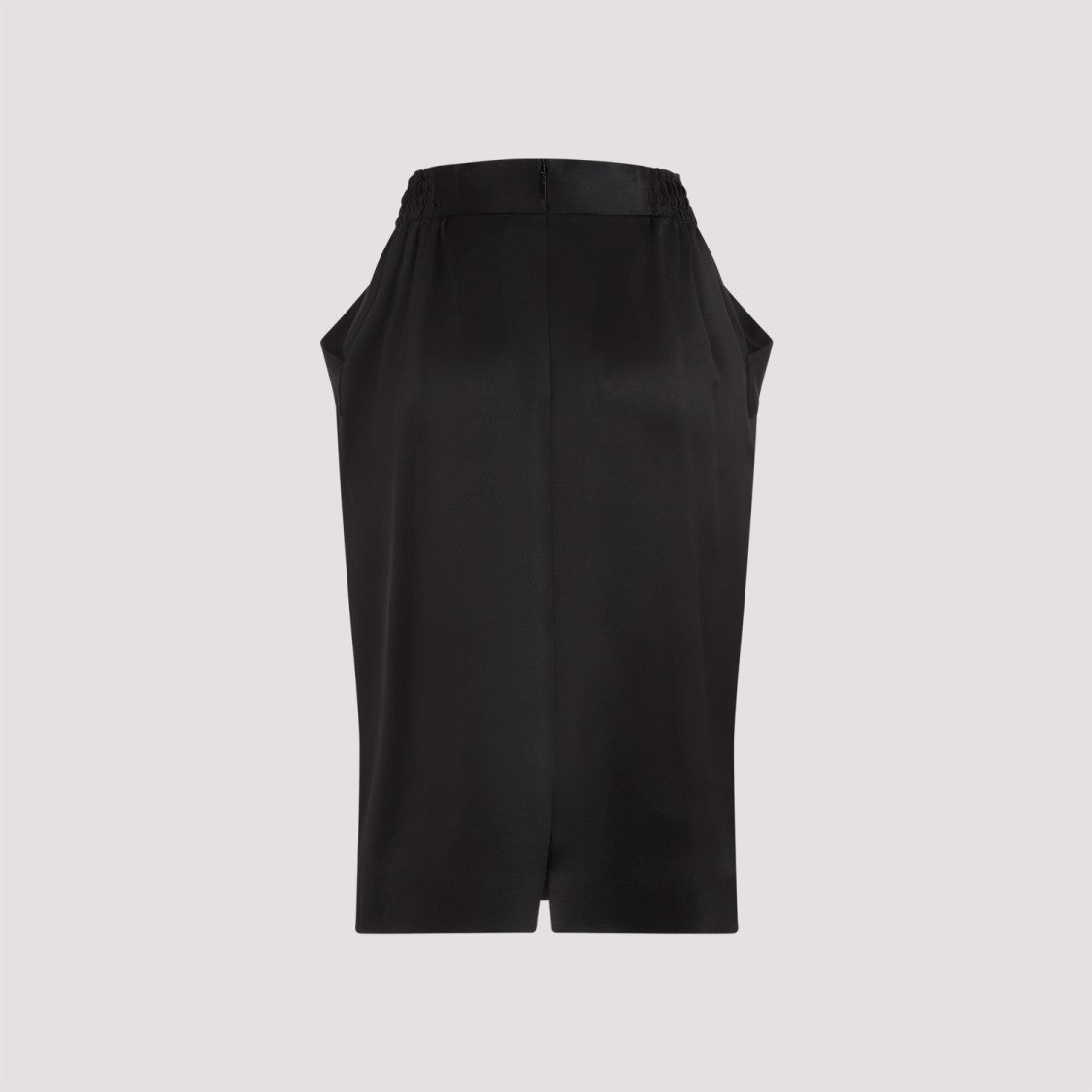 Saint Laurent Black Silk Midi Skirt