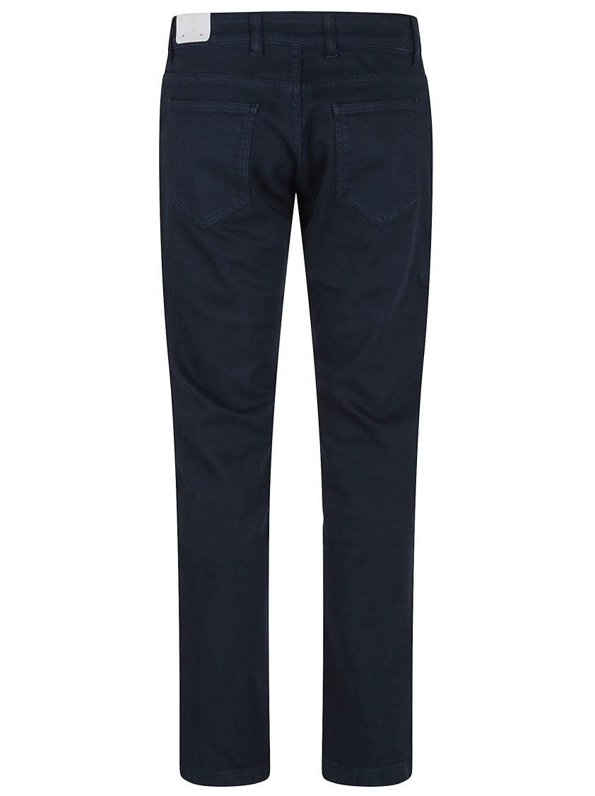 Eleventy Blue Cotton Denim Trousers