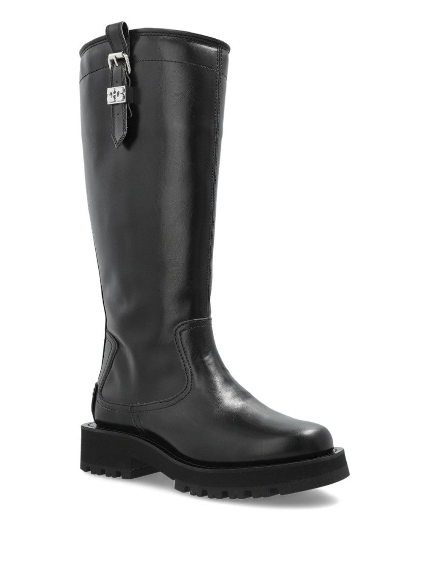 Ganni Black Ankle Boots With Rounded Toe