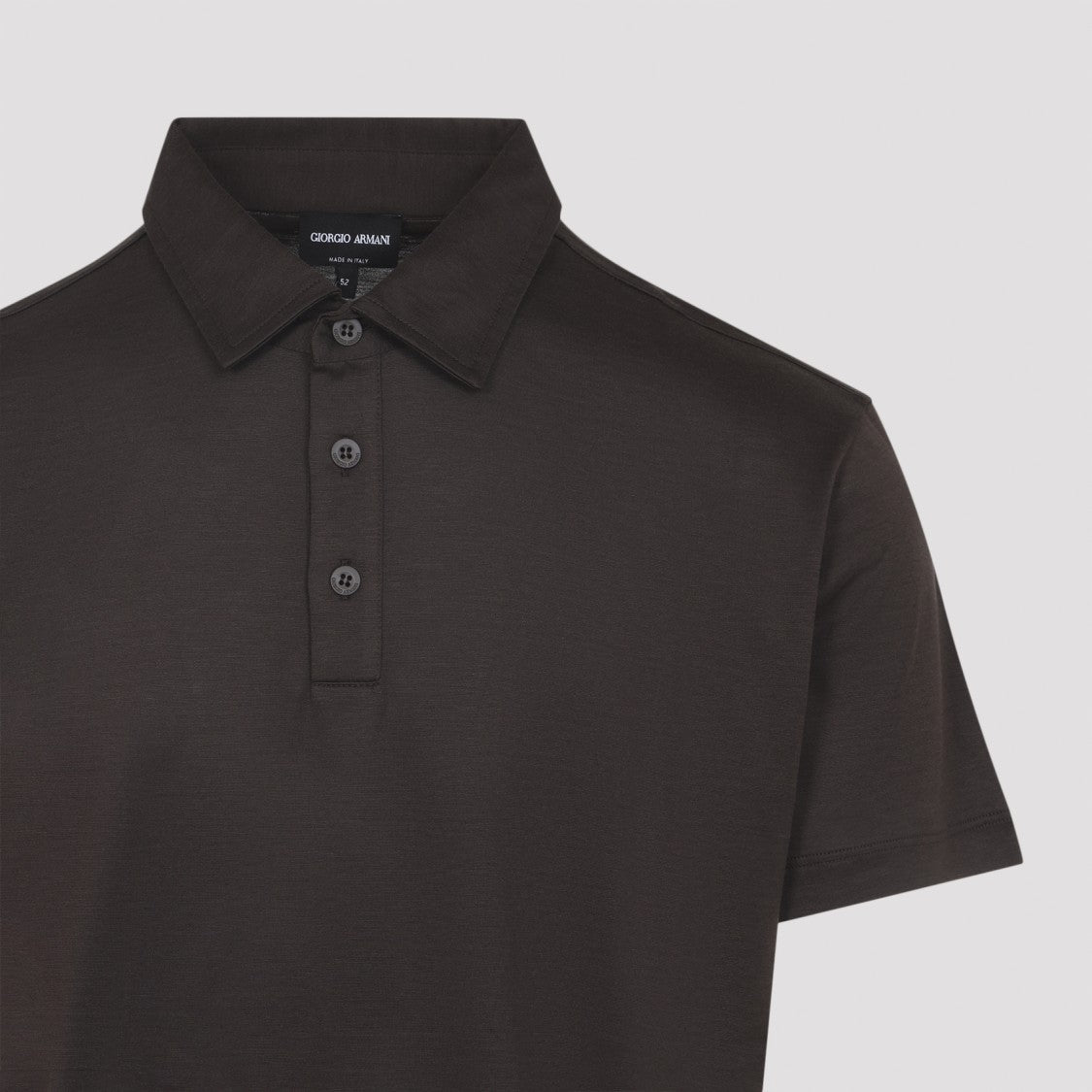 Giorgio Armani Silk-Cotton Blend Polo With Classic Collar