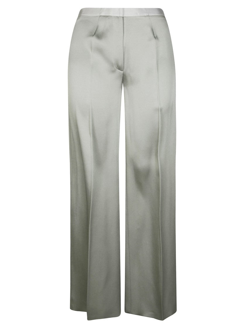 Forte Forte High-Waisted Wide-Leg Pants In Shiny Satin Finish
