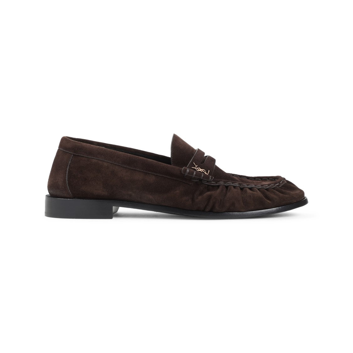 Saint Laurent Le Brown Suede Leather Loafers