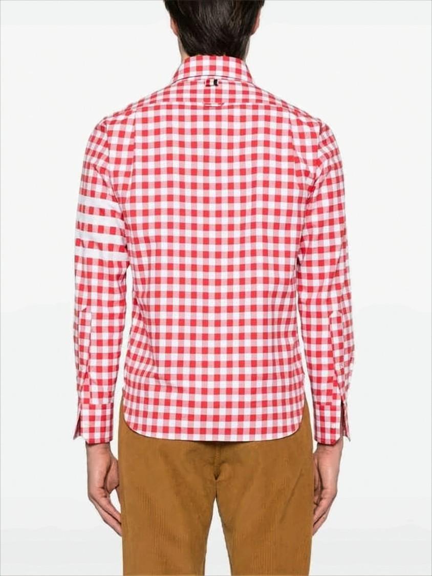 Thom Browne Gingham Check Long-Sleeve Cotton Shirt