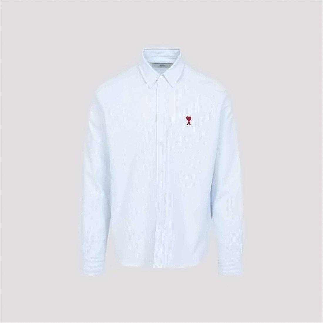Ami Light Blue And White Pinstripe Long-Sleeve Shirt