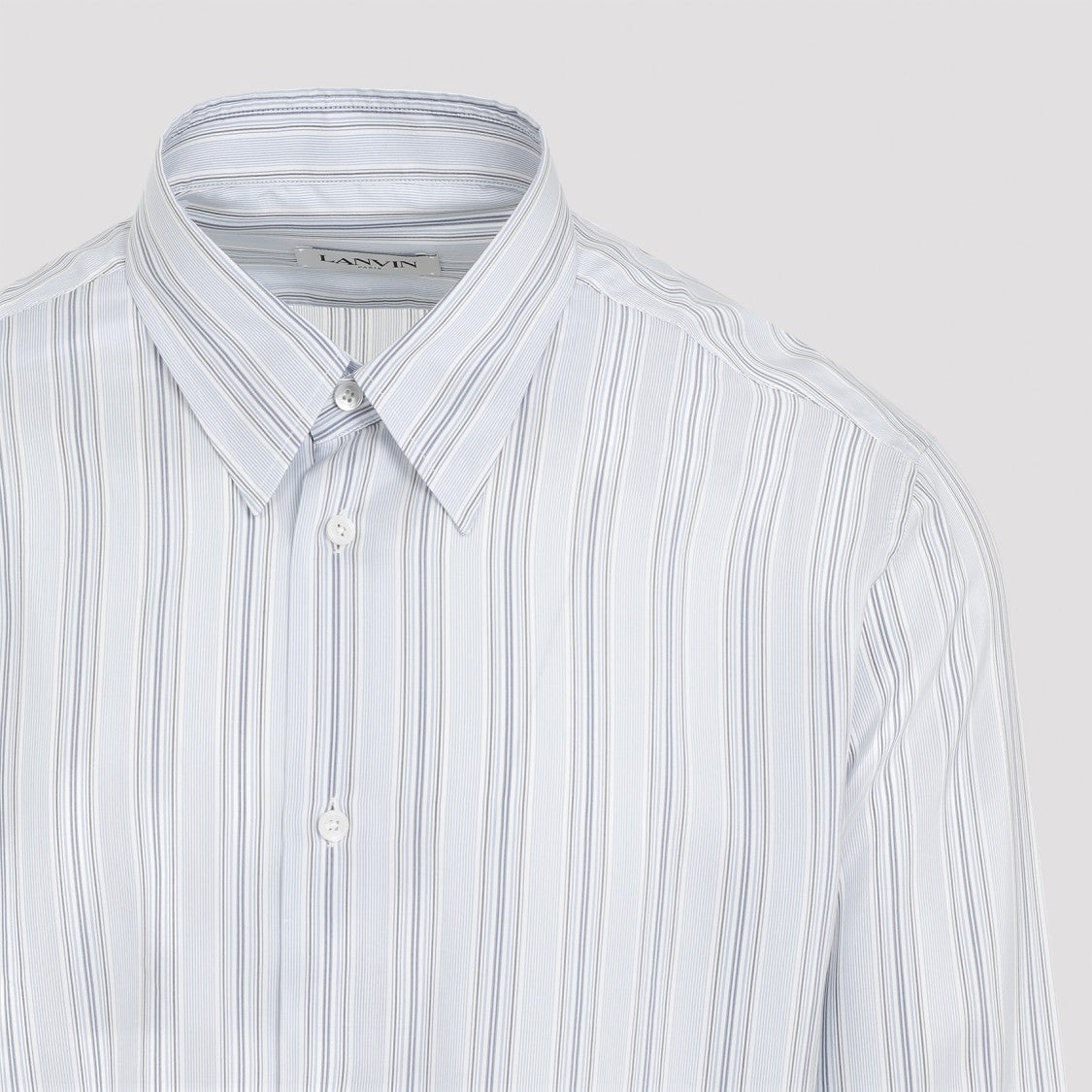 Lanvin Tailored Blue Silk Shirt