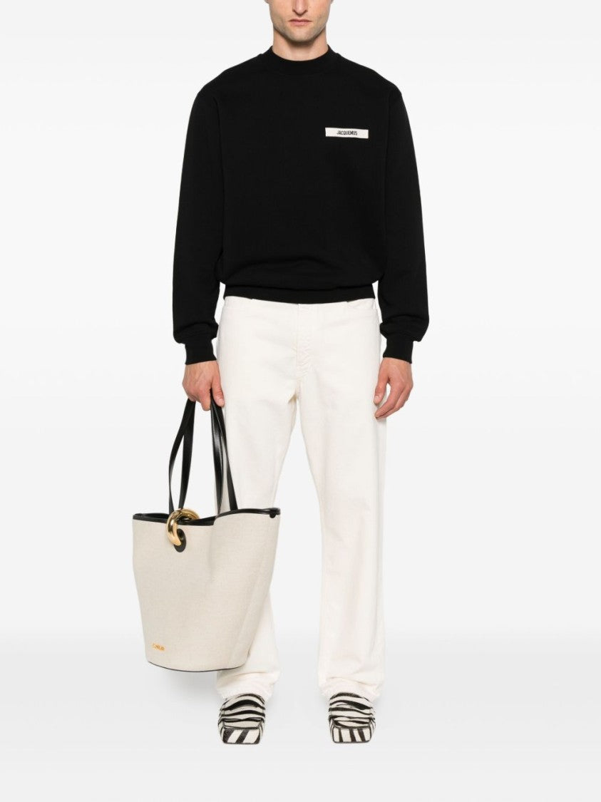 Jacquemus Contemporary Fit Black Cotton Sweatshirt