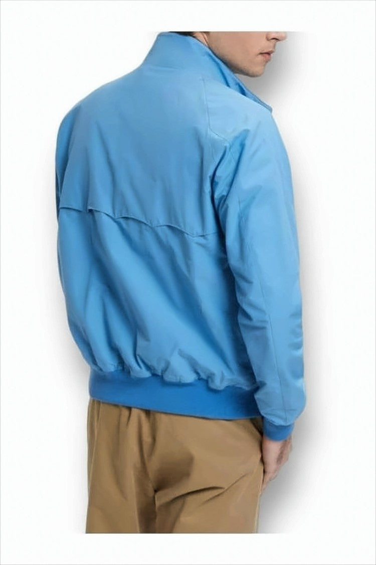 Baracuta Sky Blue Lightweight Baracuta Jacket With Distinctive Tartan Lining