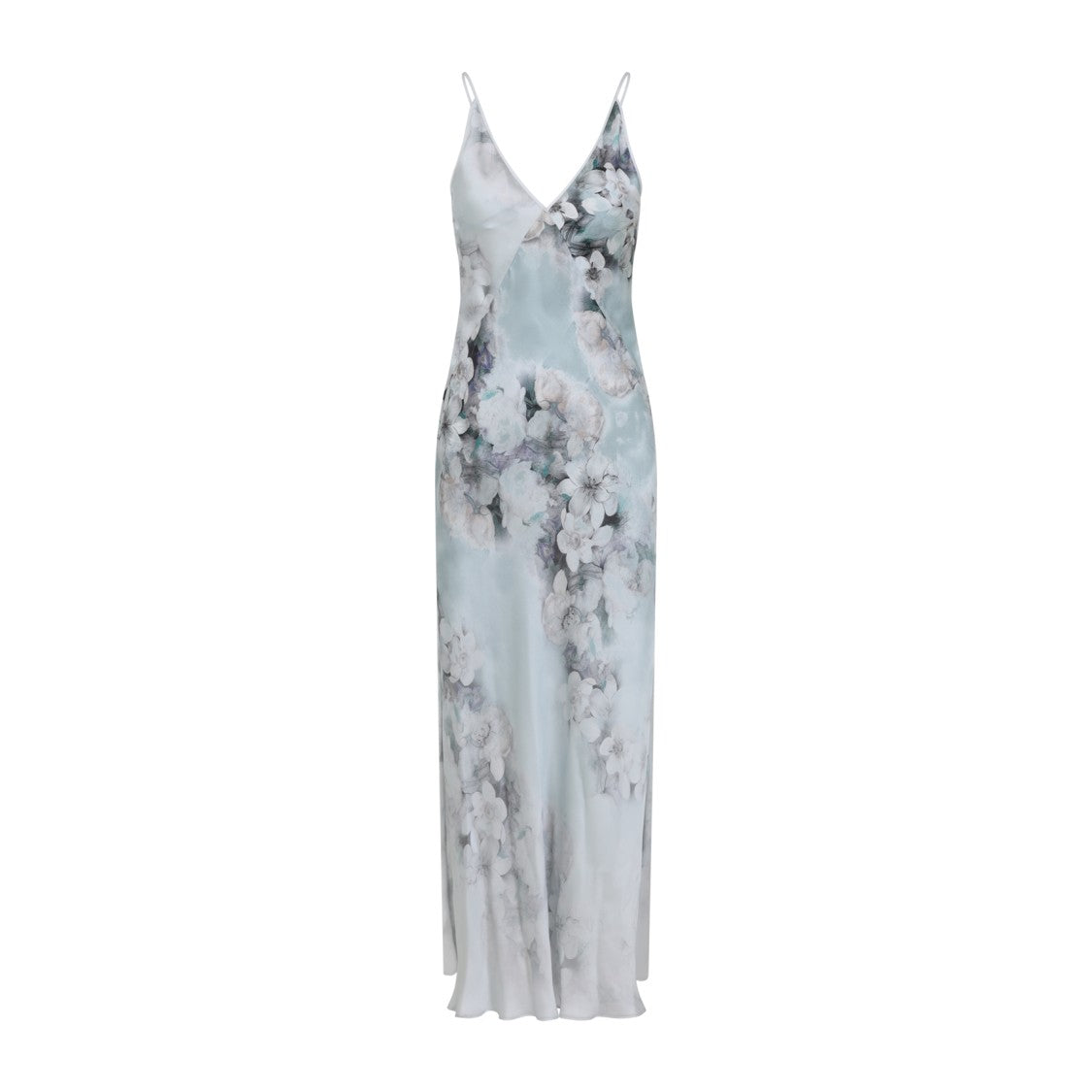 Alberta Ferretti Floral Print Maxi Dress With V-Neckline