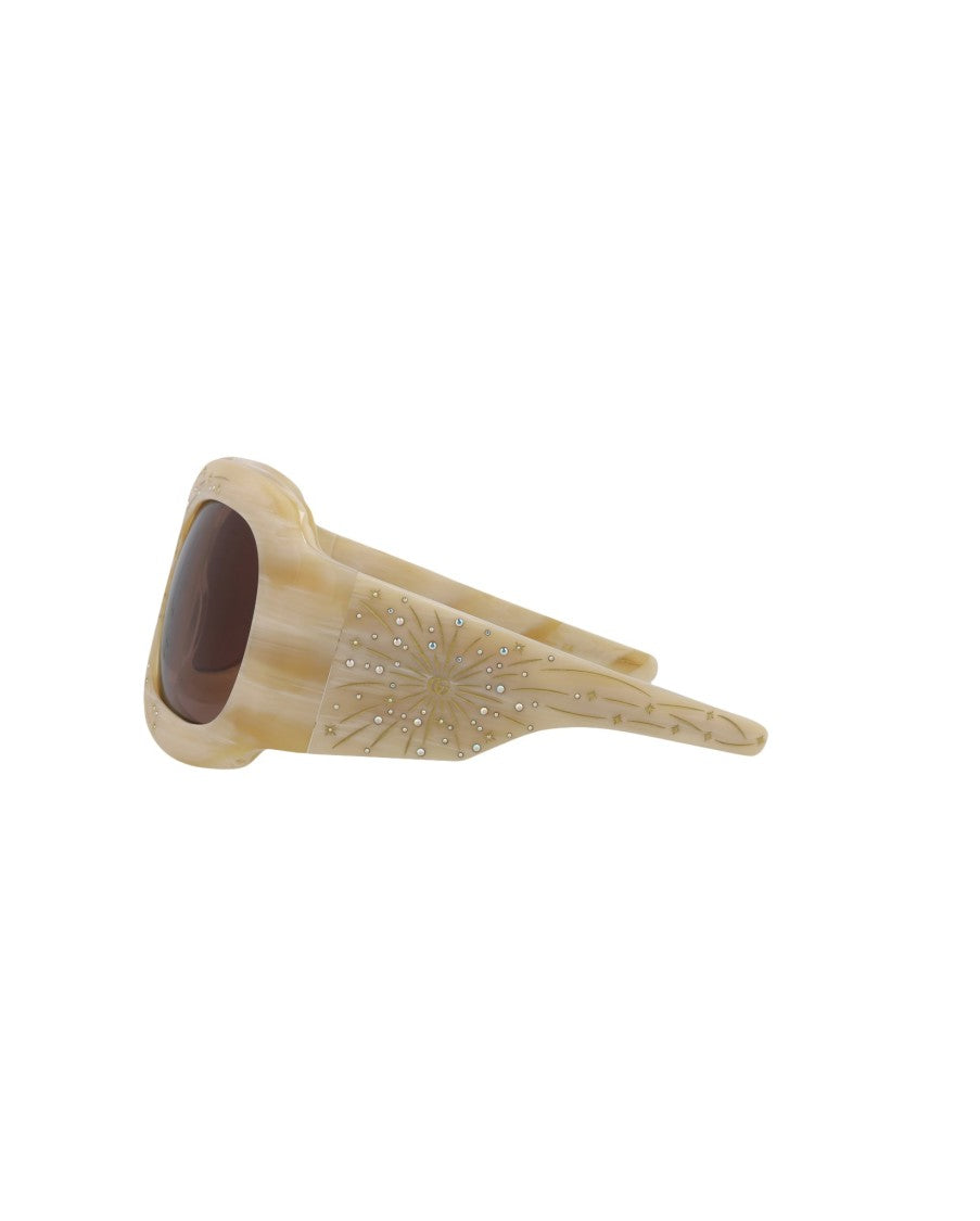 Gucci Shield-Frame Acetate Sunglasses