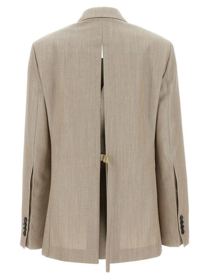 Ami Maxi Split Double-Breasted Wool Blazer