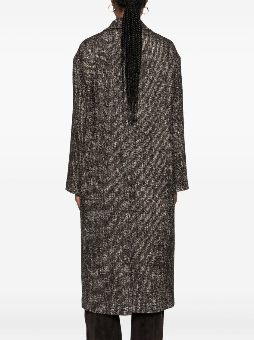 Tagliatore Double-Breasted Brown Wool Blend Coat