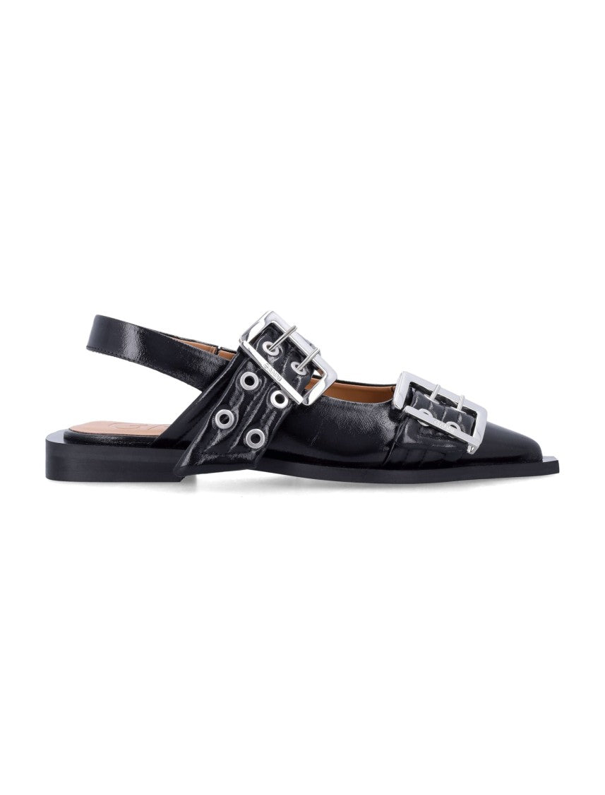 Ganni Feminie Buckle Ballerina