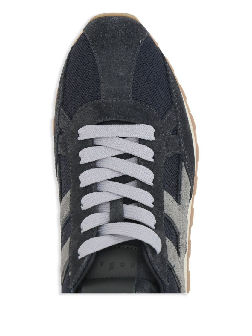 Hogan Black Sneakers With Textured Suede And Mesh Upper