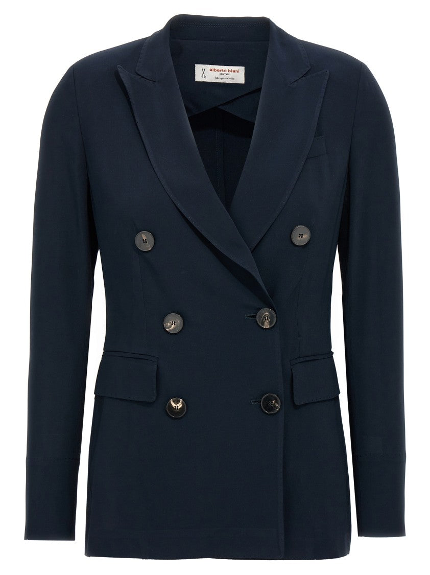 Alberto Biani Double-Breasted Viscose Blazer