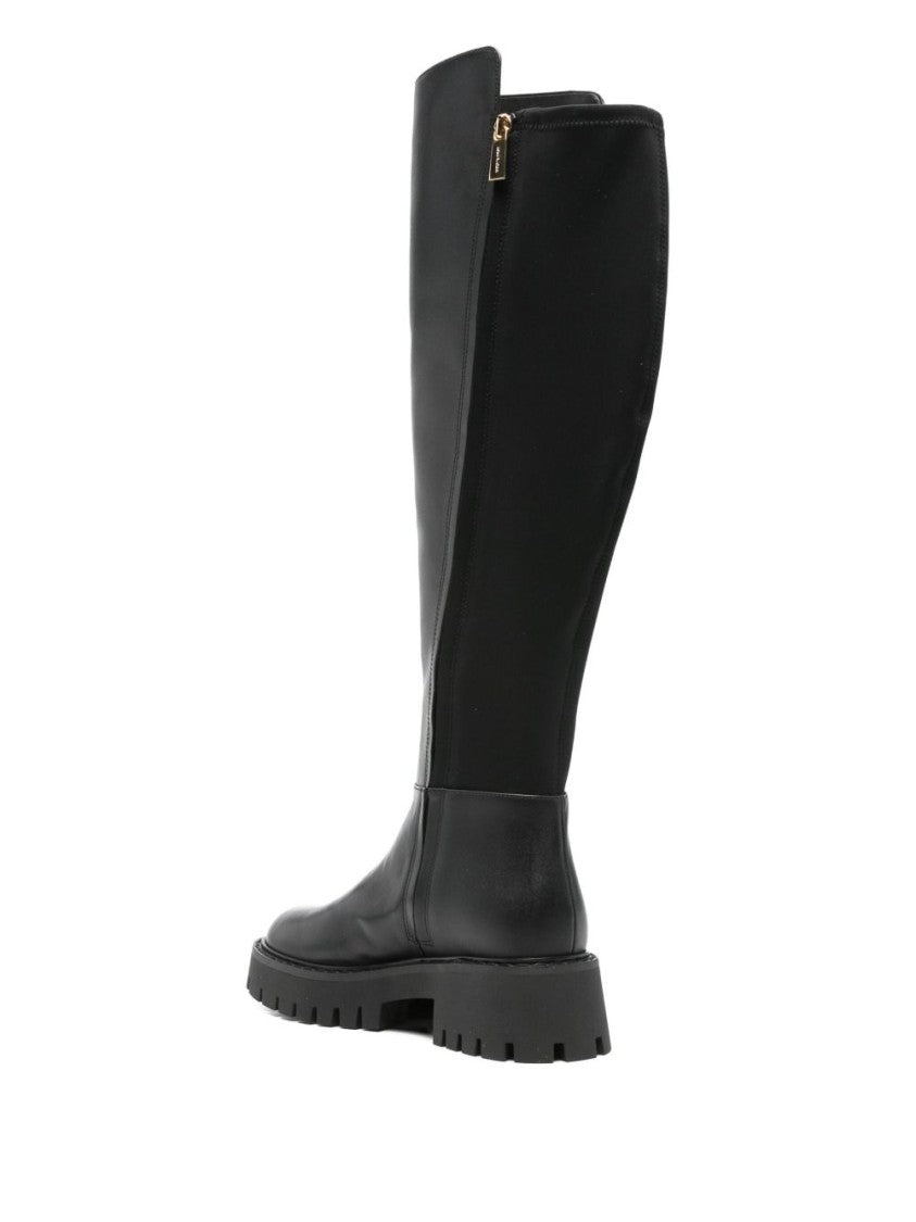 Michael Kors Black Ankle Boots With Textured Back Panel