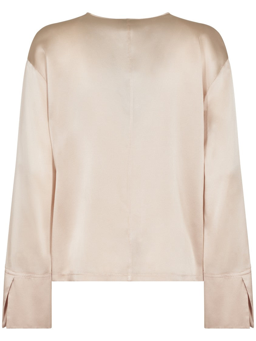 Forte Forte Relaxed Fit Satin V-Neck Top