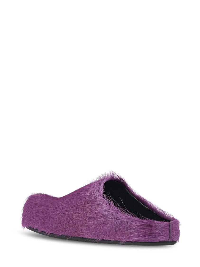 Marni Slip-On Mule Sandals In Textured Calf Hair