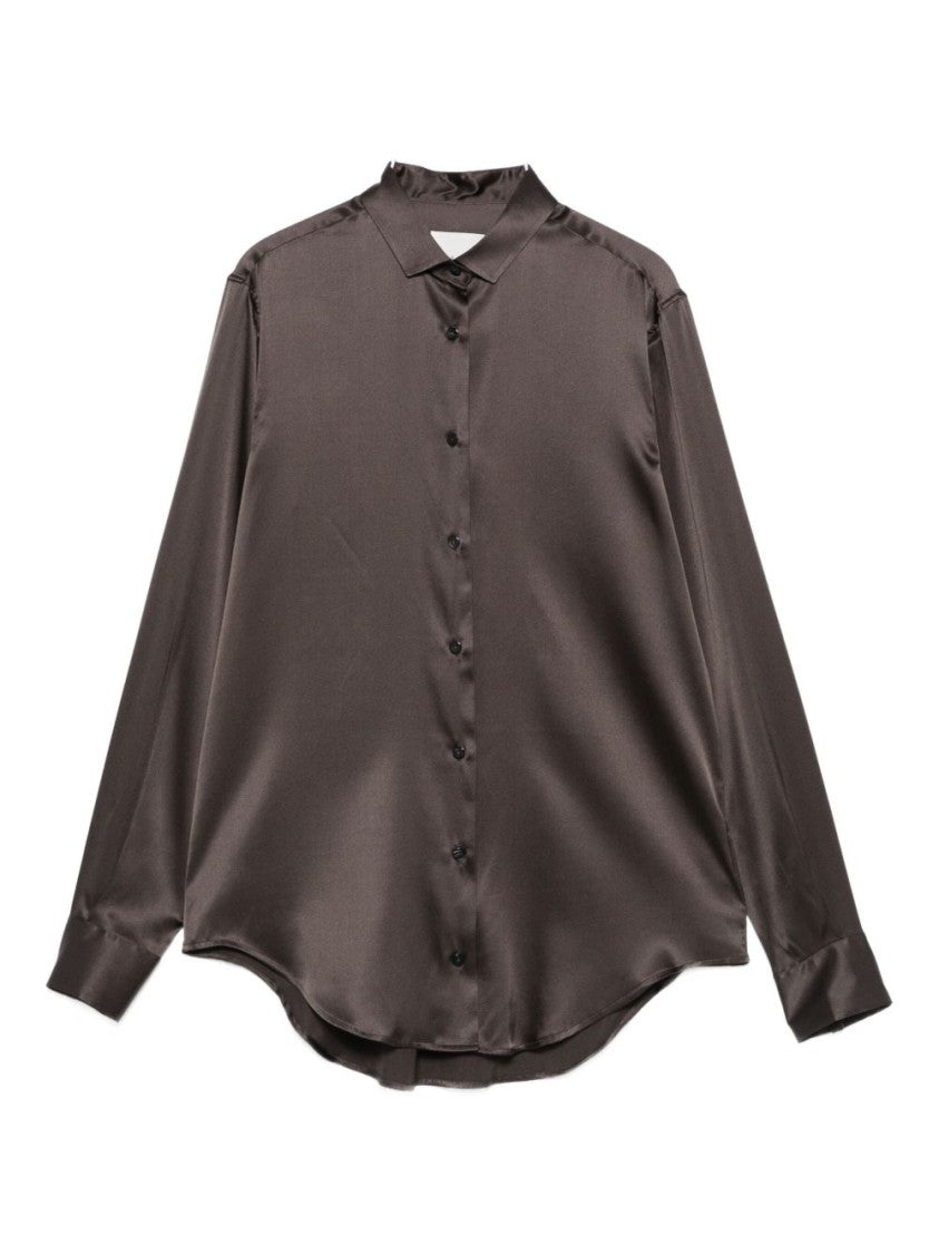 Xacus Silk Blend Brown Shirt