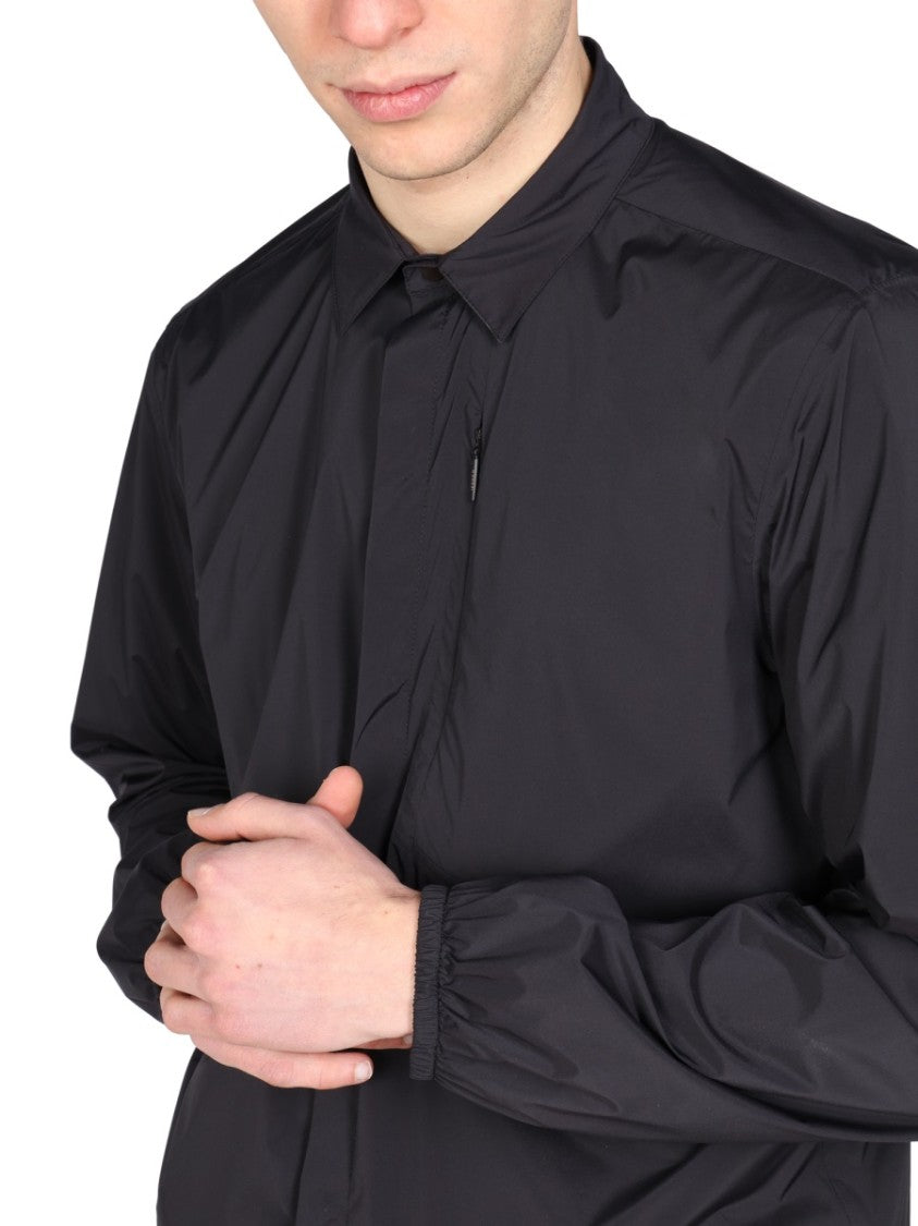Monobi Pointed Collar Snap Closure Shirt Jacket