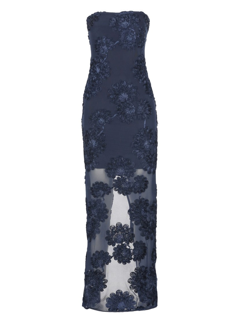 Rotate Tulle Dress With All-Over Rose Details