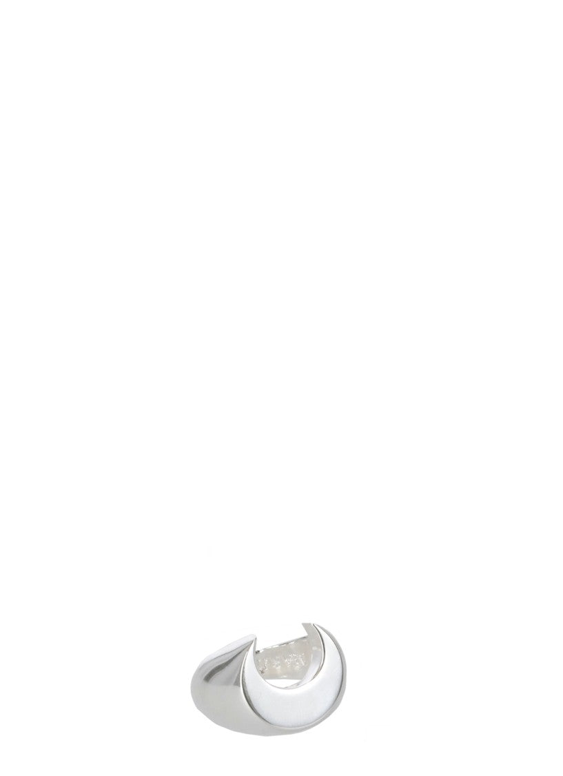 Marine Serre Polished Silver Moon-Shaped Ring
