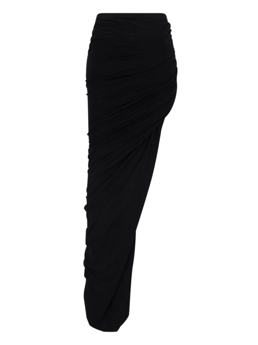 Drkshdw By Rick Owens "Edfu" Asymmetrical Mini Skirt – Black