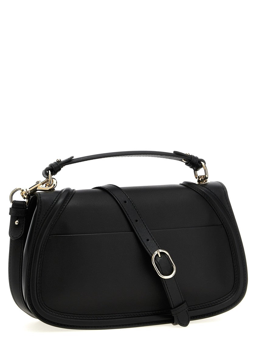 Gucci Medium Leather Handbag With Maxi Metal Gg Logo