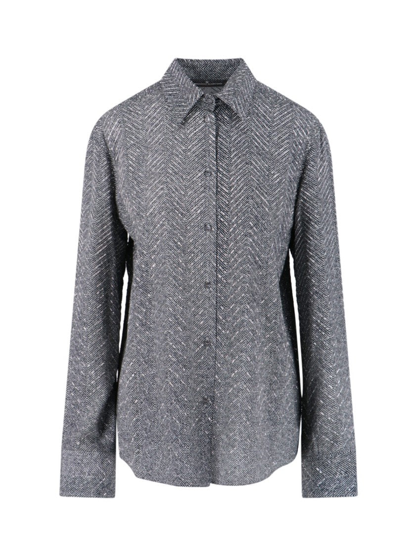 Ermanno Scervino Crystal Detail Shirt – Grey