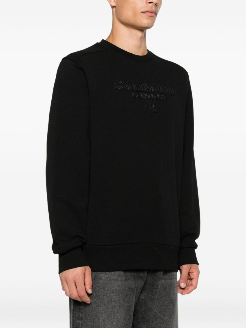 John Richmond Cotton Sweatshirt With Tonal Logo Detail