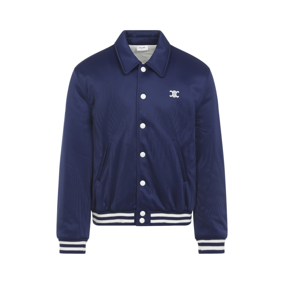 Celine Navy And Ecru Teddy Jacket With Classic Collar