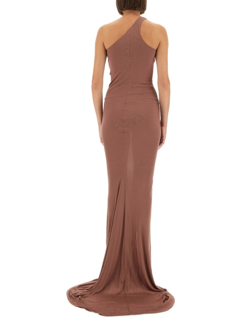 Rick Owens X Lilies One-Shoulder Maxi Dress In Fluid Viscose