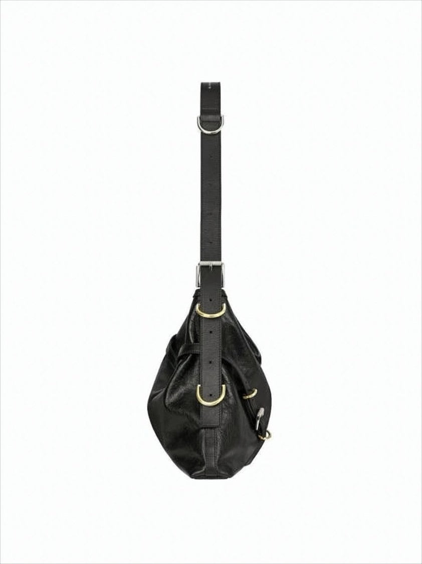 Givenchy Crescent Black Calf Leather Shoulder Bag