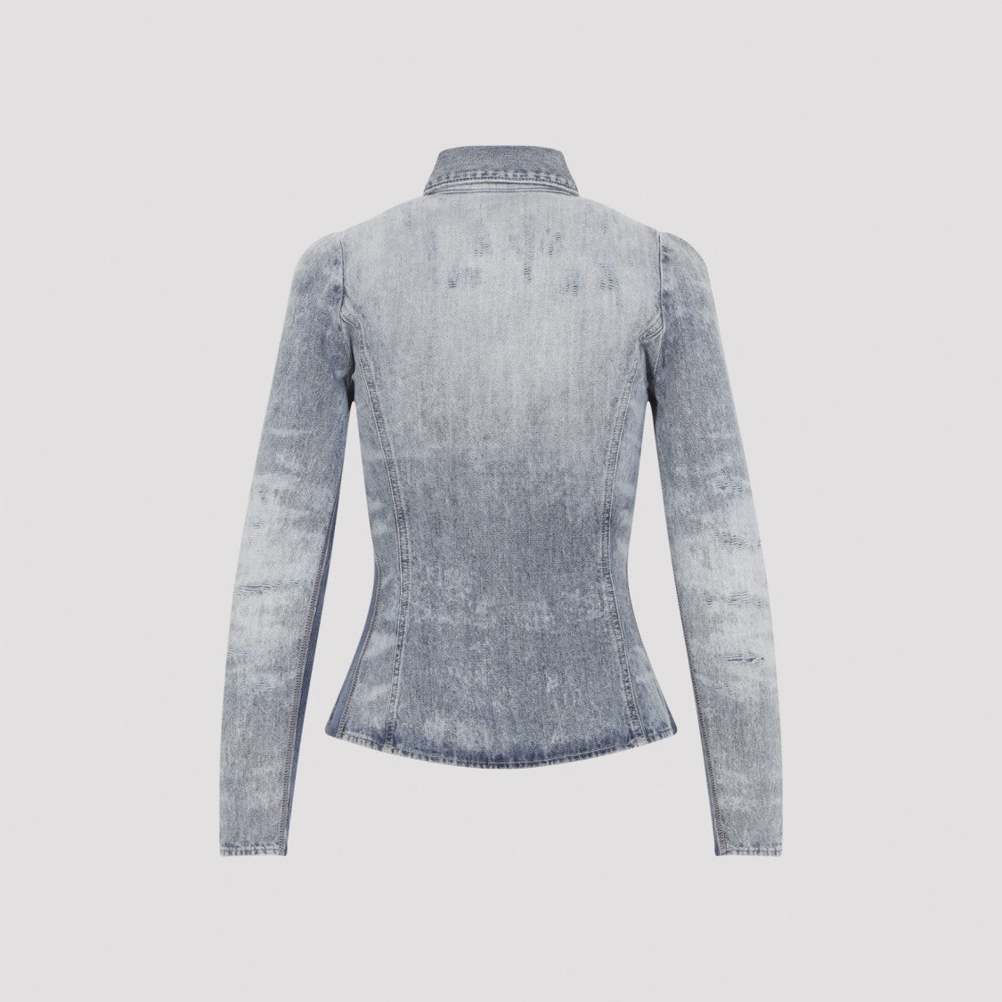 Diesel Fitted Denim-Texture Shirt With Classic Collar