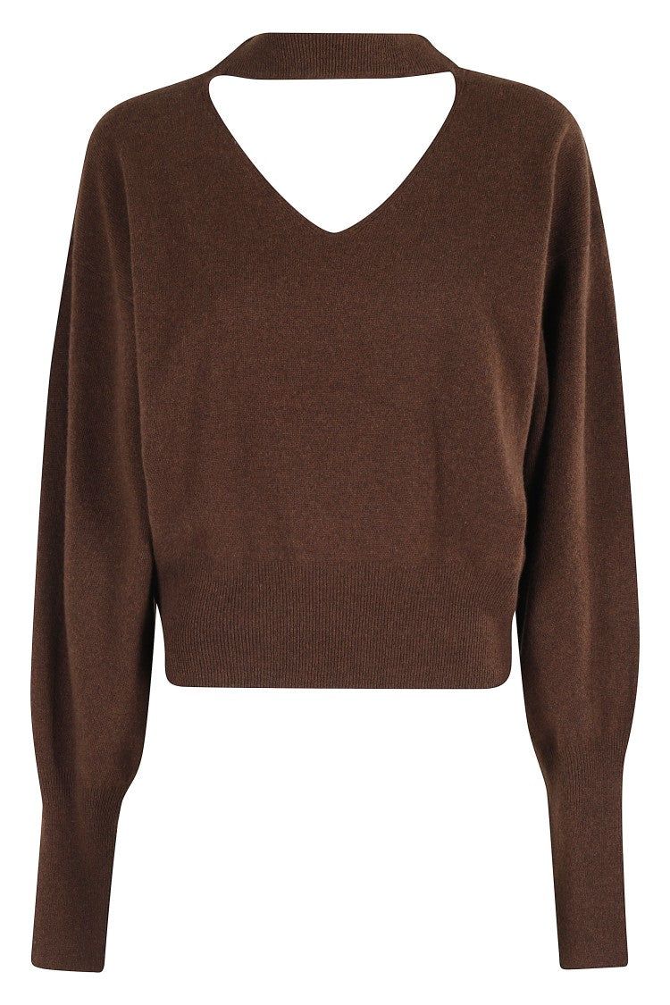 Federica Tosi Cut-Out Sweater With Deep V-Neckline And Unique Back Detail