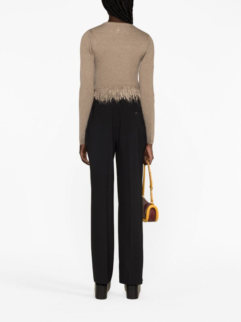 J. W. Anderson Fringed-Hem Cropped Knitwear Jumper