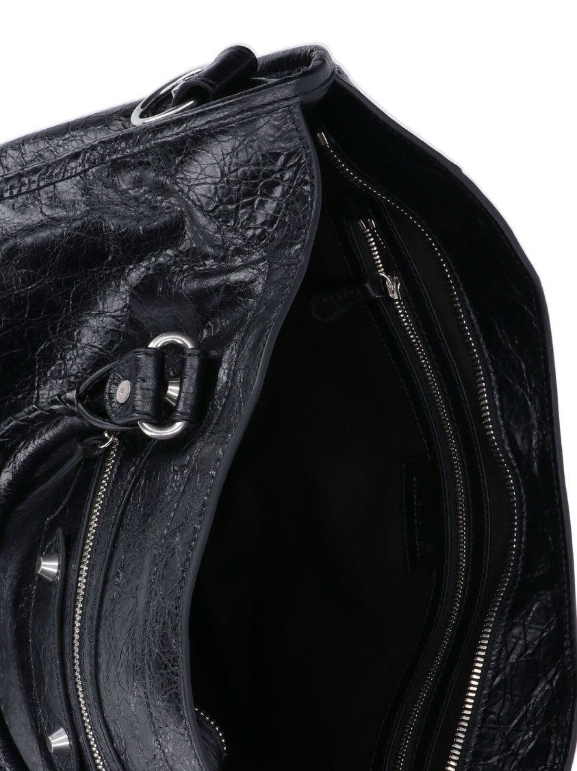 Balenciaga Structured Black Bag With Smooth Finish