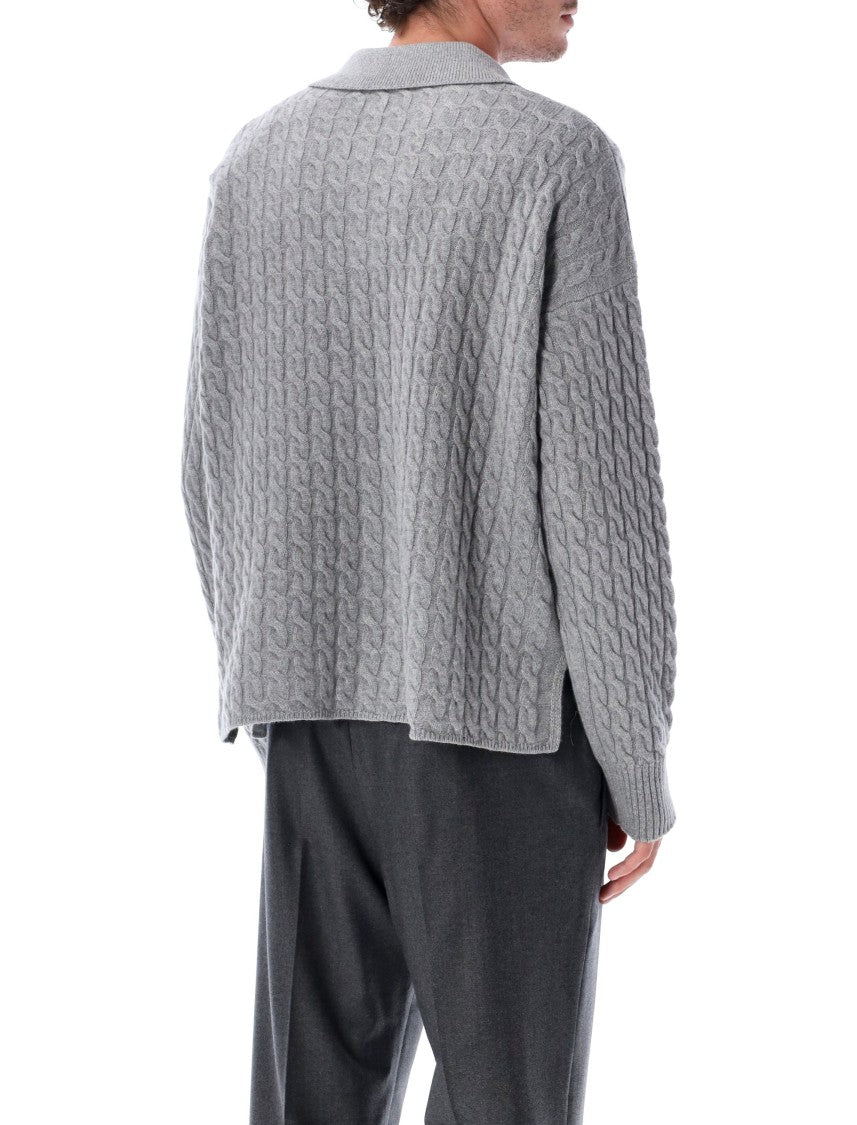 Ami Cable Knit Polo