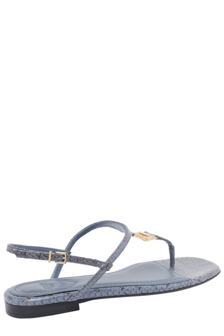 Fendi Minimalist Blue Sandals With Elegant Strap Design